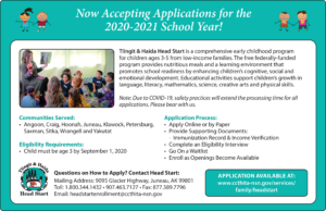 Read more about the article Tlingit & Haida Head Start Now Accepting Applications for the 2020-21 School Year